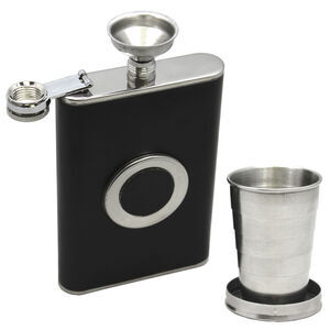 Stainless Steel Hip Flask Liquor Whisky Alcohol Cap Drinkware Bottle 8 Oz: Used